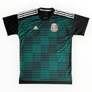 Adidas Mexico Pre-Match Jersey Men’s Medium 2018 FIFA Black Green Patch Parley